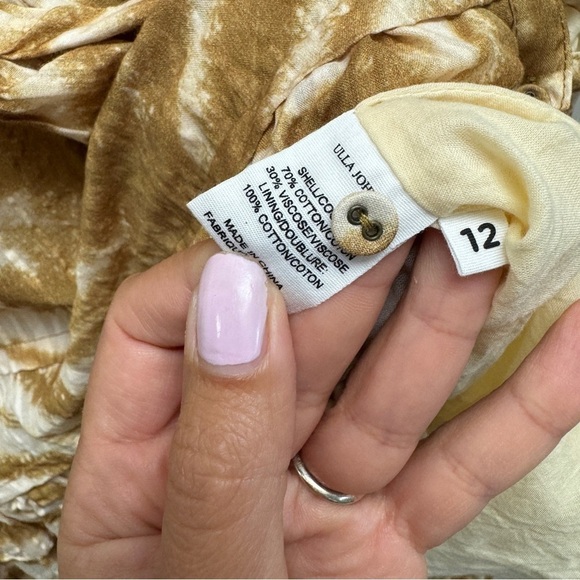 Ulla Johnson Magdalena Midi Dress Sand Tiger Print Puff Sleeves Ruffled - Picture 6 of 16